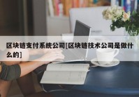 区块链支付系统公司[区块链技术公司是做什么的]