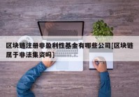 区块链注册非盈利性基金有哪些公司[区块链属于非法集资吗]